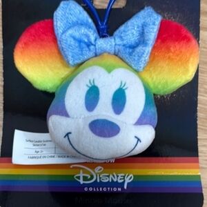 Disney Minnie Mouse Rainbow Plush Keychain